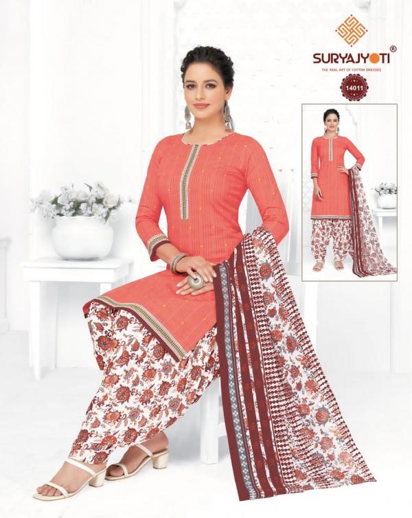 Suryajyoti Sui Dhaga Vol-14 Cotton Designer Patiyala Readymade Suit